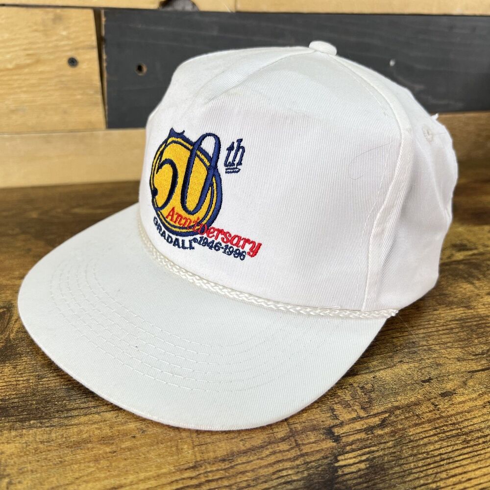 Gradall 50th Anniversary White Rope SnapBack Capital Adjustable Hat Baseball Cap